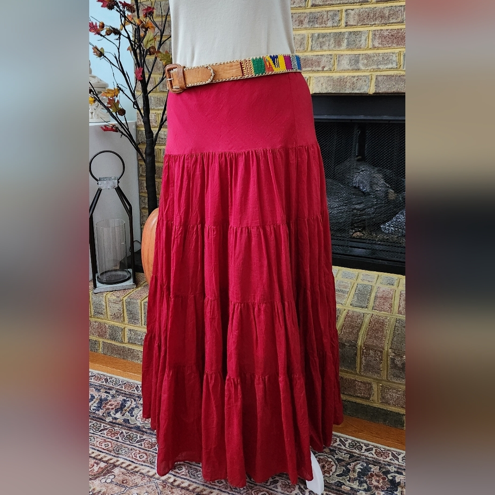 Ralph Lauren Vibrant Red Maxi Skirt